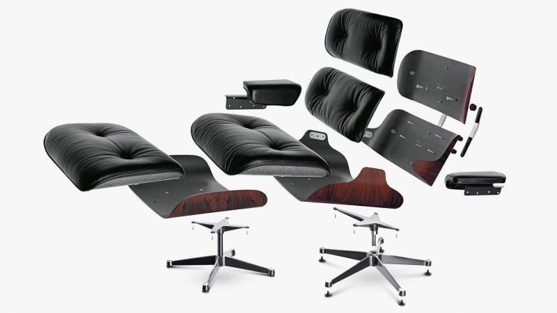 Un assemblage artisanal de la Lounge Chair Vitra